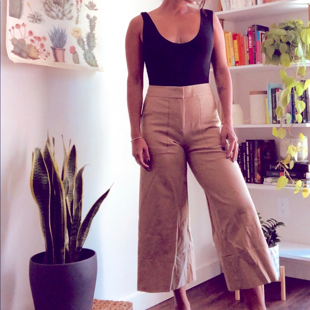 Tan wide leg pants!